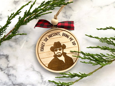 Yellowstone, Rip, Cowboy, Christmas Ornament 3D Laser Engraved for the holidays on maple wood