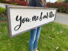 You Me and Our Three, 3D Large Farmhouse Style Decor Custom Wood Sign, Bedroom Decor, Personalized Living Room Family Saying