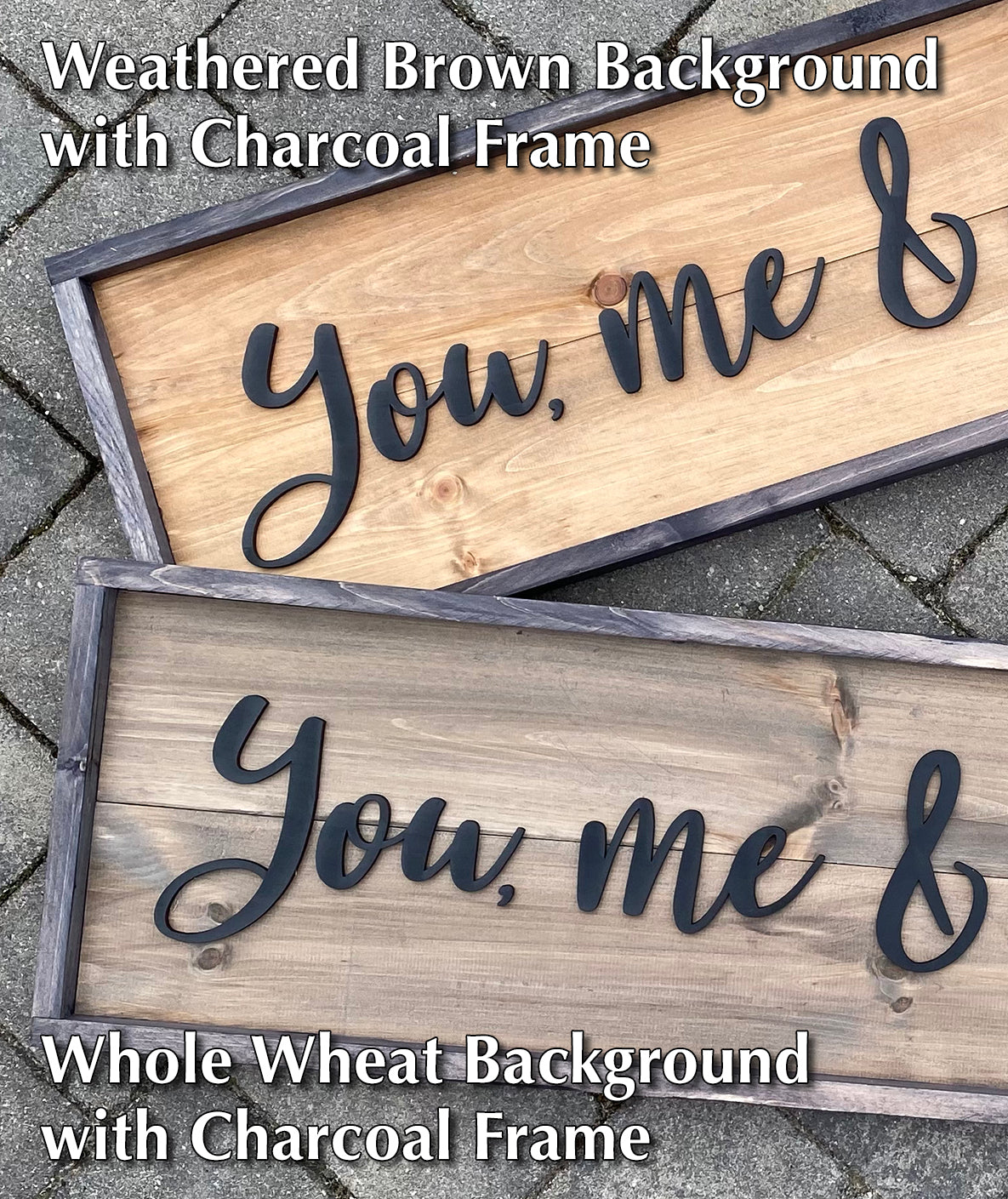 You Me and Our Three, 3D Large Farmhouse Style Decor Custom Wood Sign, Bedroom Decor, Personalized Living Room Family Saying