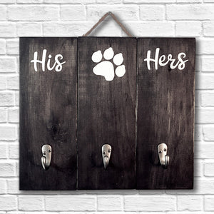 Key and Dog Leash holder, his and hers or custom saying.