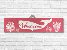 Whalecome or Welcome Sign! Bright and colorful painted sign for your home.