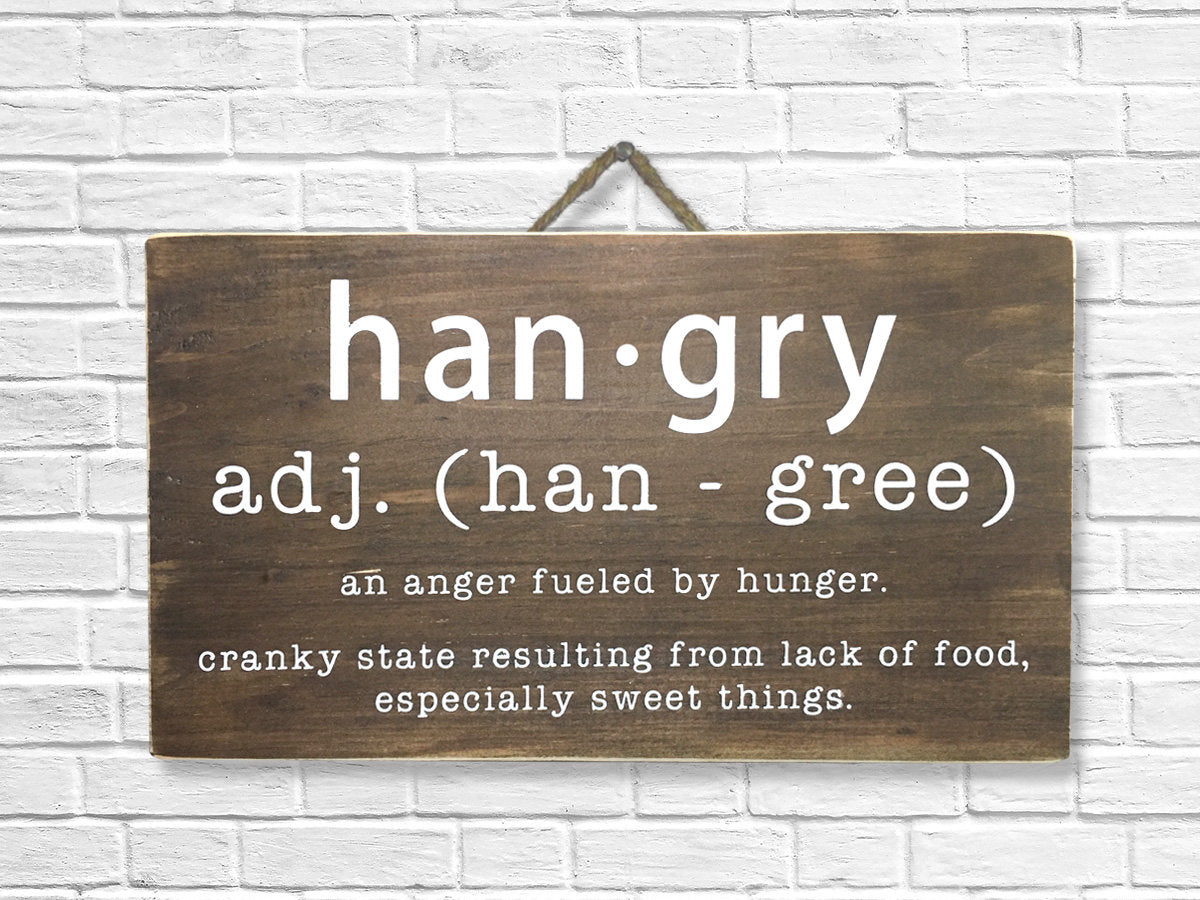 HANGRY funny wood sign for kitchen or dining room, great gift, kitchen –  Coastal Crafts NJ