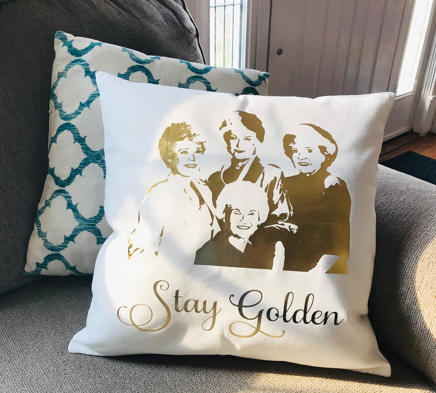 Golden Girls, Stay Golden Decorative Pillow, great for housewarming gift, Thank you for being a friend!