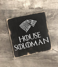Personalized Game of Thrones name sign with wolf, dragon, bend the knee or tyrion i drink and i know things, wood sign painted, home decor