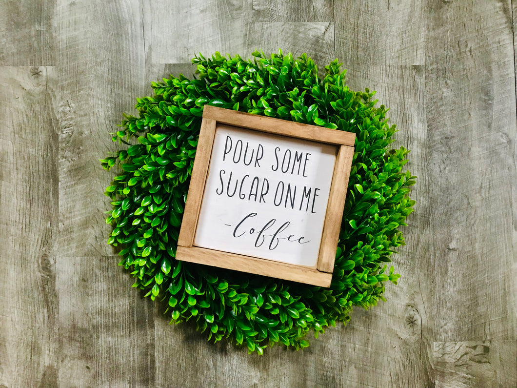 Pour Some Sugar On Me, 80s rock song, Coffee lovers, Kitchen Decor, Dining Room Decor, Rustic Farmhouse look, makes great gift!