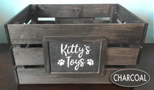 Dog or Cat Pet Toy Personalized Organization Storage Wood Crate, Farmhouse Look,Rustic Home Decor