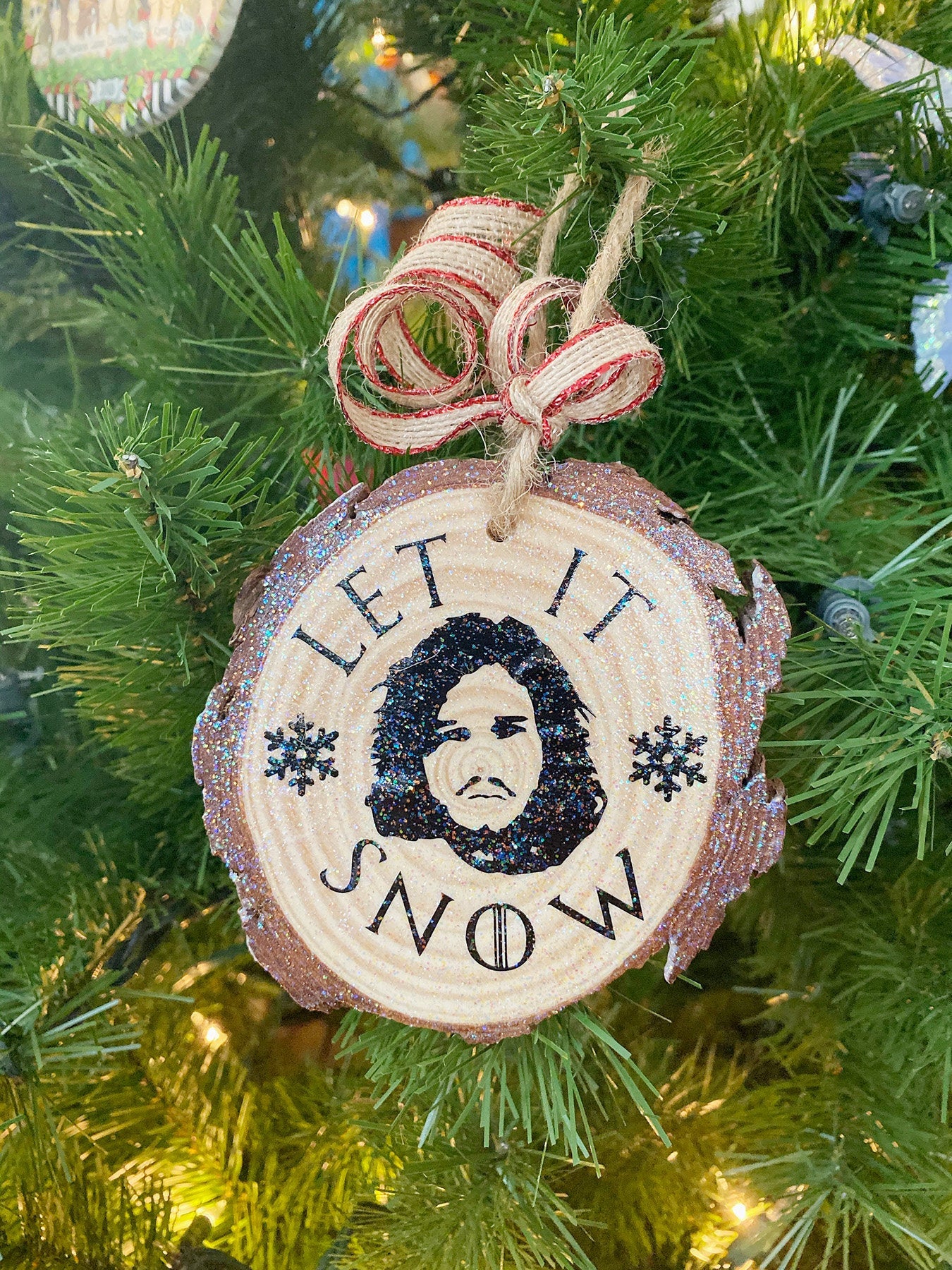 GOT, Stark, Jon Snow, Let It Snow, Christmas, Holiday ornament